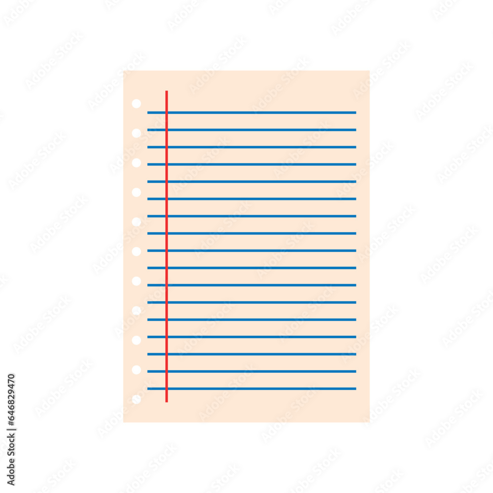 Poster flat design of a notebook page