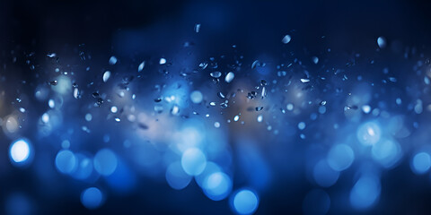 Background of abstract blue and black glitter lights. defocused