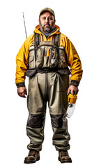 Mechanic in work outfit  isolated on the transparent background PNG.