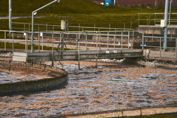 Urban Wastewater Filtration and Purification. Modern Water Treatment and Bioenergy Facility Sewer...