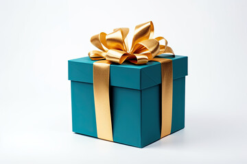 Obraz premium christmas gift box with golden ribbon