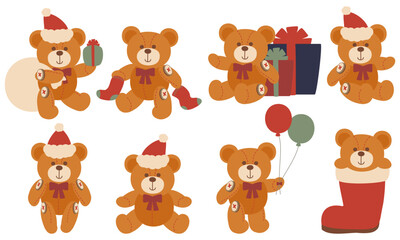 クリスマスのテディベアセット