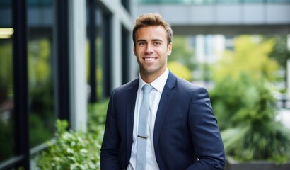 Caucasian Male Financial Advisor Background Charming Generative AI