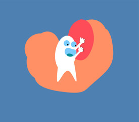 Swollen gums. Illustration of Gum Disease. Periodontal disease. Periodontitis