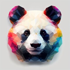 Panda low poly triangular design