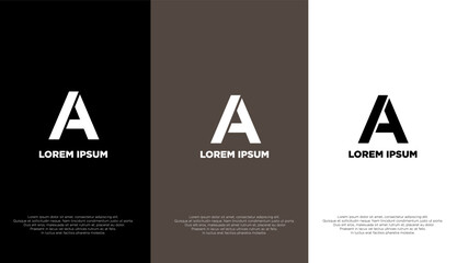 A simple elegant logo of the letter A with 3 colors