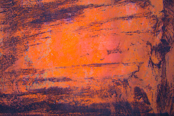 Old cracked paint in craquelure on a rusty metal surface Grunge rusted metal texture. Rusty...