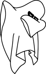 Retro Ghost Halloween t-shirt design. Cute cartoon. vintage vector illustration