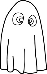 Retro Ghost Halloween t-shirt design. Cute cartoon. vintage vector illustration
