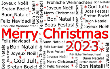 Merry Christmas 2023 wordcloud - illustration