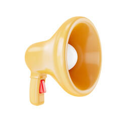 3d render cartoon megaphone isolated on white background