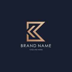 letter K logo monogram initial design vector luxury golden style