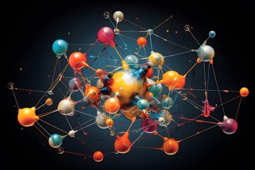 Obraz na płótnie Canvas Abstract atom molecule background.
