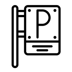 Parking sign icon