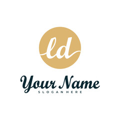 Letter LD logo design vector. Luxury LD logo design template concept