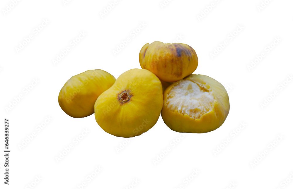 Wall mural Yellow figs on a white background