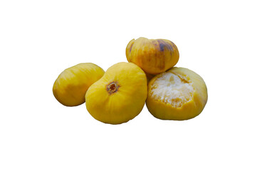 Naklejka na ściany i meble Yellow figs on a white background
