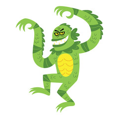 vector lake merman monster cartoon illustration isolated © aratehortua