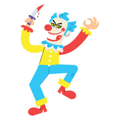 vector clown cartoon halloween illustration isolated
