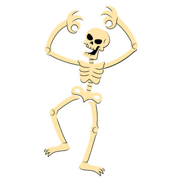 vector skeleton cartoon halloween illustration isolated