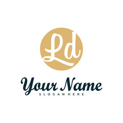 Letter LD logo design vector. Luxury LD logo design template concept