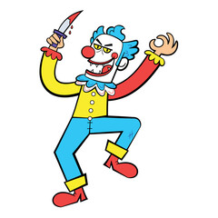 vector clown cartoon halloween illustration isolated