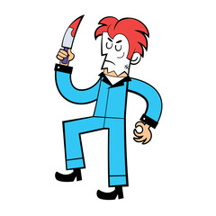 vector murderer mask cartoon halloween illustration isolated