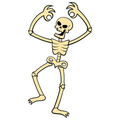 vector skeleton cartoon halloween illustration isolated