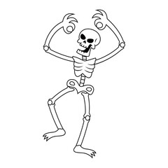 vector skeleton cartoon halloween illustration isolated