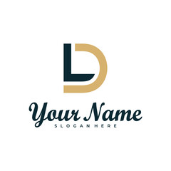 Letter LD logo design vector. Luxury LD logo design template concept - obrazy, fototapety, plakaty