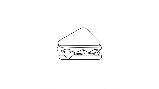 Animated video of a black sketch of a sandwich