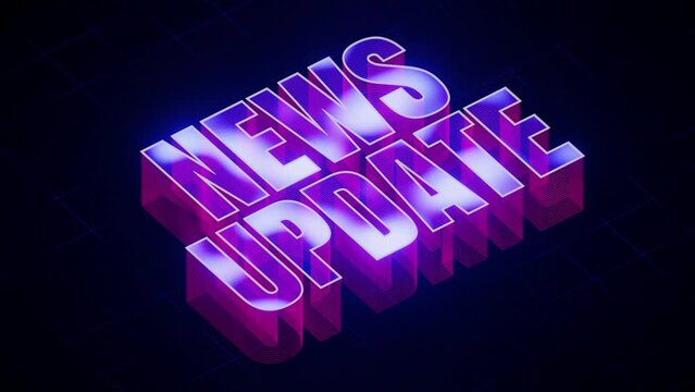 3d of news update text animation. good for opening videos for news stories discussing