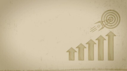 3d looping animation of business growth concept. show marketing graph analyzing stock market changes with achieve the target marketing