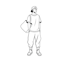 MEN YOUNG CHARACTERS MOCKUP TSHIRT ISOLATED CARTOON VECTOR