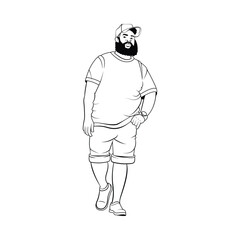 MEN YOUNG CHARACTERS MOCKUP TSHIRT ISOLATED CARTOON VECTOR