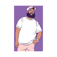 MEN YOUNG CHARACTERS MOCKUP TSHIRT ISOLATED CARTOON VECTOR