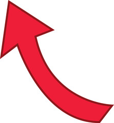 Red colored arrows outline icon, Arrow symbol isolated on white background. Best use for social media, marketing, advertisement and direction.