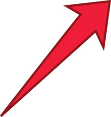 Red colored arrows outline icon, Arrow symbol isolated on white background. Best use for social media, marketing, advertisement and direction.