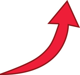 Red colored arrows outline icon, Arrow symbol isolated on white background. Best use for social media, marketing, advertisement and direction.
