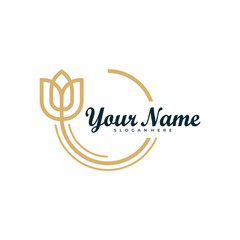 Elegant Rose Flower logo design vector. Minimalist Rose Flower logo design template concept