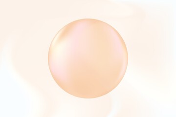 Aesthetic blurred light beige fluid background, with shiny glowing circle, ideal for beauty presentation, cosmetic and skin products, web template, social media banners