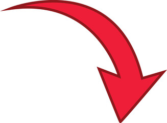 Red colored arrows outline icon, Arrow symbol isolated on white background. Best use for social media, marketing, advertisement and direction.