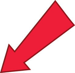 Red colored arrows outline icon, Arrow symbol isolated on white background. Best use for social media, marketing, advertisement and direction.
