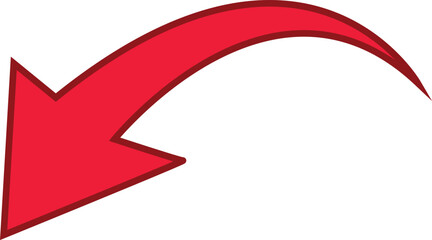 Red colored arrows outline icon, Arrow symbol isolated on white background. Best use for social media, marketing, advertisement and direction.