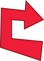 Red colored arrows outline icon, Arrow symbol isolated on white background. Best use for social media, marketing, advertisement and direction.