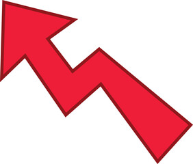 Red colored arrows outline icon, Arrow symbol isolated on white background. Best use for social media, marketing, advertisement and direction.