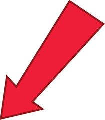 Red colored arrows outline icon, Arrow symbol isolated on white background. Best use for social media, marketing, advertisement and direction.