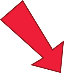 Red colored arrows outline icon, Arrow symbol isolated on white background. Best use for social media, marketing, advertisement and direction.