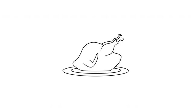 animated video of a sketch of a roast chicken