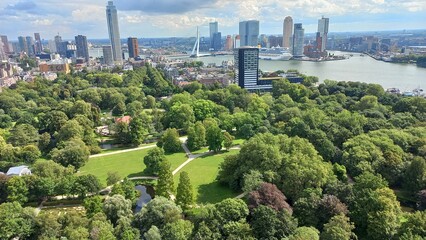 Blick auf Het Park in Rotterdam von Aussichtsturm Euromast